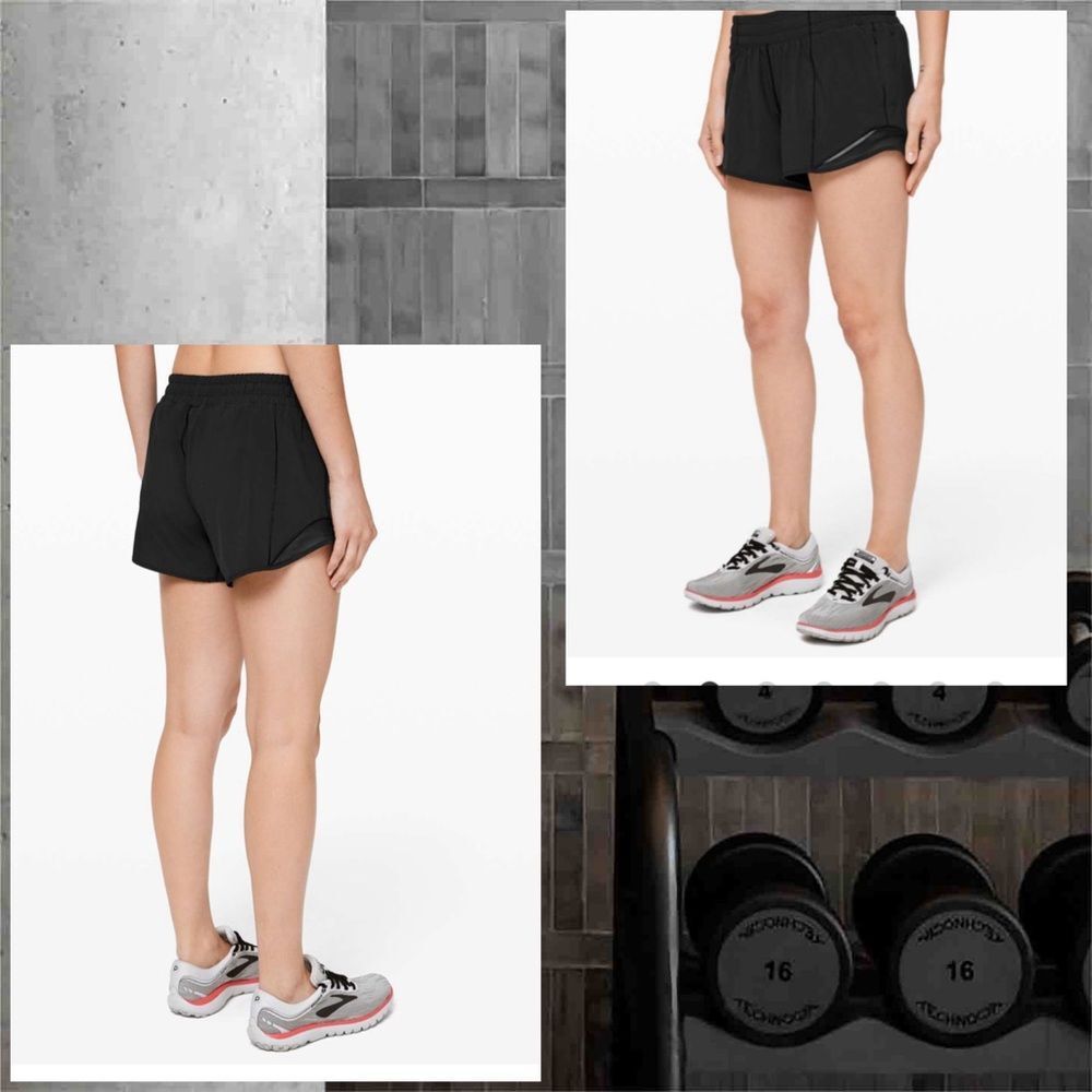 Lululemon Hotty Hot Short Long 4" Black size 6 NWT - Picture 2 of 7